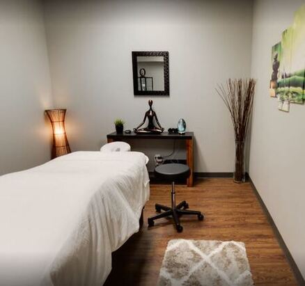 An image of the inside of our spacious and up to date regsitered massage therapy room.